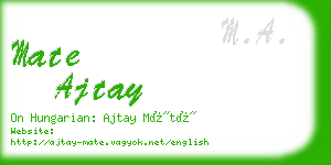 mate ajtay business card